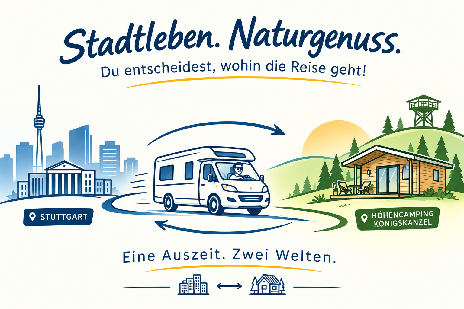 Stadtleben trifft Naturgenuss — Stuttgart und Höhencamping Königskanzel
